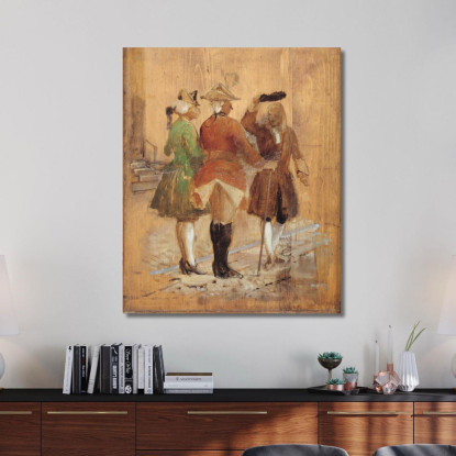 Holberg Cede Il Passo A Jacob Von Thyboe E Jean De France Wilhelm Marstrand wmr29 quadro stampato su tela