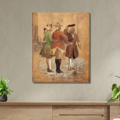 Holberg Cede Il Passo A Jacob Von Thyboe E Jean De France Wilhelm Marstrand wmr29 quadro stampato su tela