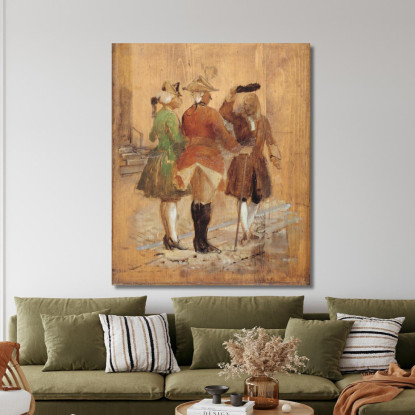 Holberg Cede Il Passo A Jacob Von Thyboe E Jean De France Wilhelm Marstrand wmr29 quadro stampato su tela