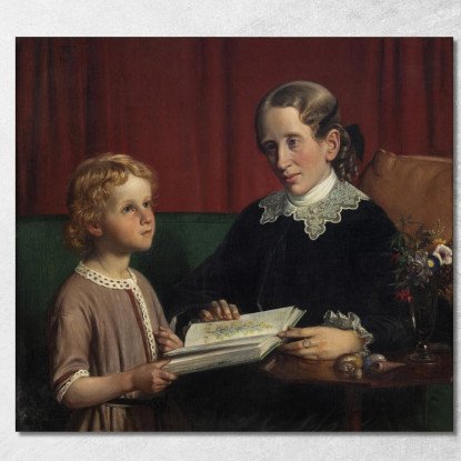 Miss Annette Hage Mostra Al Nipote Hother Hage Wilhelm Marstrand wmr41 quadro stampato su tela