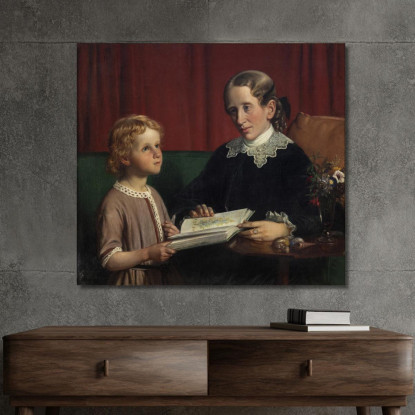 Miss Annette Hage Mostra Al Nipote Hother Hage Wilhelm Marstrand wmr41 quadro stampato su tela