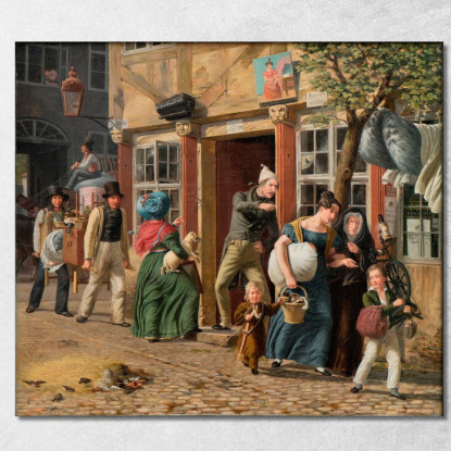 Scena Del Giorno Del Trasloco Wilhelm Marstrand wmr42 quadro stampato su tela