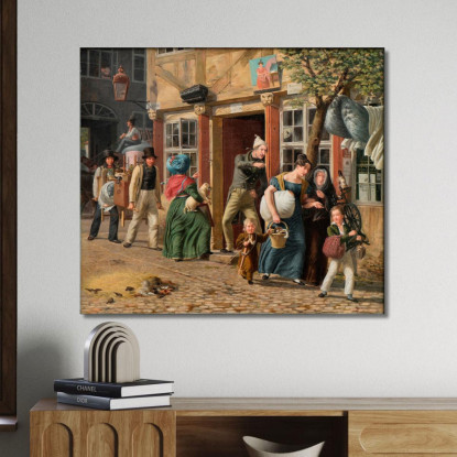 Scena Del Giorno Del Trasloco Wilhelm Marstrand wmr42 quadro stampato su tela