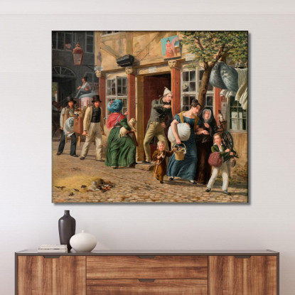 Scena Del Giorno Del Trasloco Wilhelm Marstrand wmr42 quadro stampato su tela