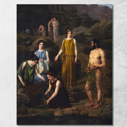 Nausicaa Porta Vesti A Ulisse Naufrago Wilhelm Marstrand wmr43 quadro stampato su tela