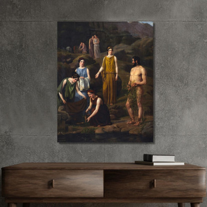 Nausicaa Porta Vesti A Ulisse Naufrago Wilhelm Marstrand wmr43 quadro stampato su tela