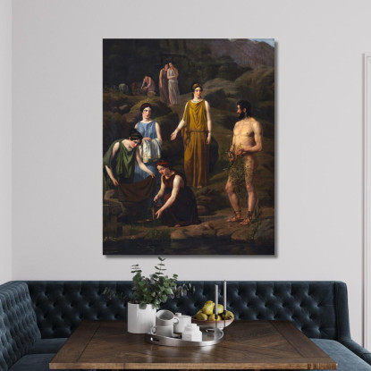 Nausicaa Porta Vesti A Ulisse Naufrago Wilhelm Marstrand wmr43 quadro stampato su tela