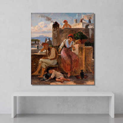 La Vita Napoletana. Studio Wilhelm Marstrand wmr45 quadro stampato su tela