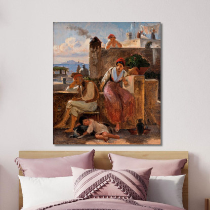 La Vita Napoletana. Studio Wilhelm Marstrand wmr45 quadro stampato su tela