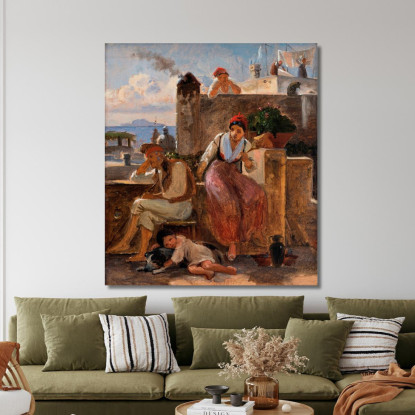 La Vita Napoletana. Studio Wilhelm Marstrand wmr45 quadro stampato su tela