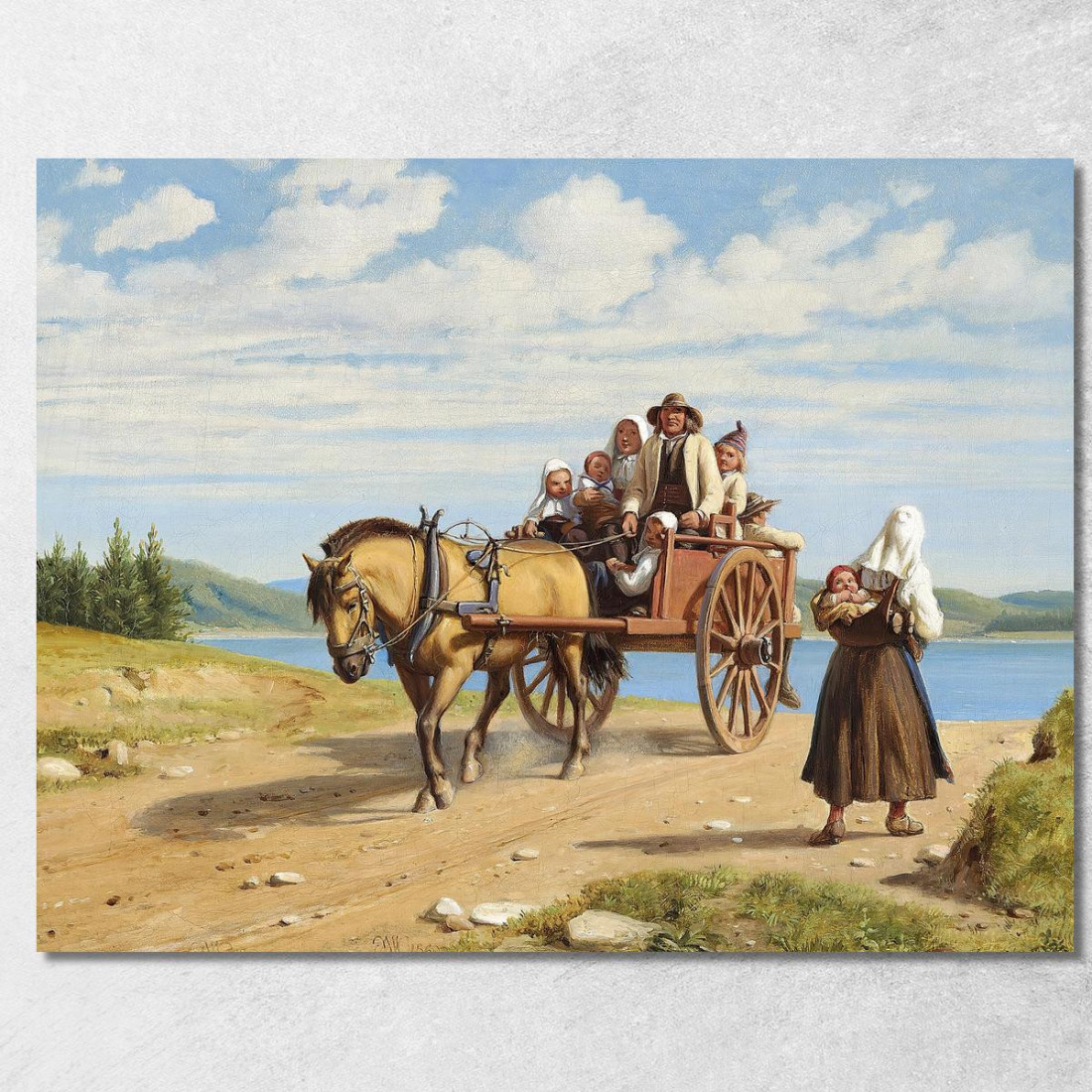 Parte Di Leksand Con Contadini Del Dalarna In Gita Domenicale In Carrozza Wilhelm Marstrand wmr46 quadro stampato su tela