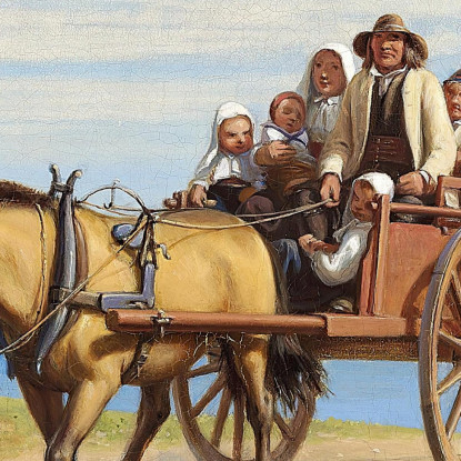 Parte Di Leksand Con Contadini Del Dalarna In Gita Domenicale In Carrozza Wilhelm Marstrand wmr46 quadro stampato su tela