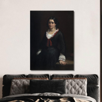 Ritratto Di Miss Vilhelmine "Ville" Hage Poi Signora Heise Wilhelm Marstrand wmr49 quadro stampato su tela