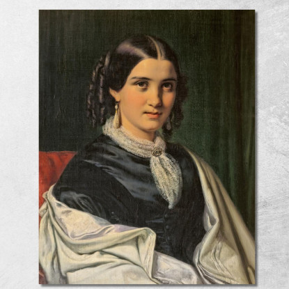 Ritratto Della Signora Vilhelmine Heise Nata Hage Wilhelm Marstrand wmr50 quadro stampato su tela