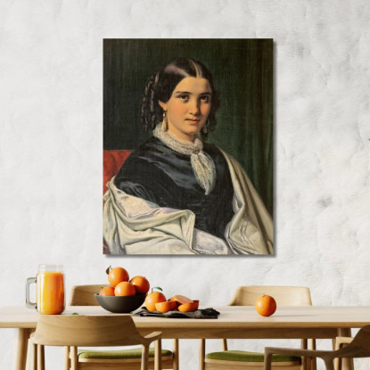 Ritratto Della Signora Vilhelmine Heise Nata Hage Wilhelm Marstrand wmr50 quadro stampato su tela