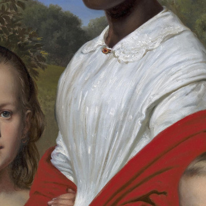 Ritratto Delle Due Figlie Di Otto Marstrand E Della Loro Tata Delle Indie Occidentali Justina Antoine Wilhelm Marstrand wmr51 q