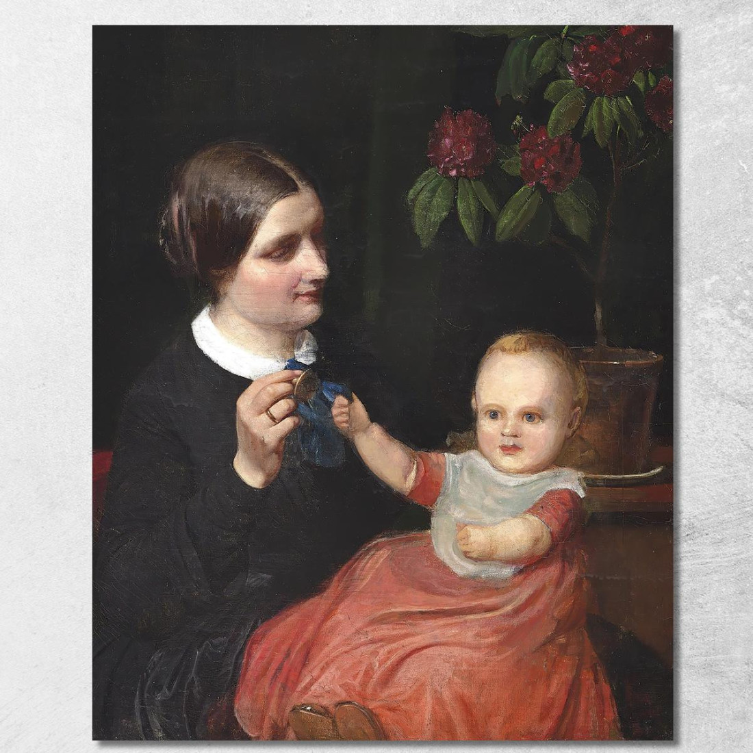 Ritratto Della Moglie Dell'Artista Con Il Figlio Poul In Grembo Wilhelm Marstrand wmr52 quadro stampato su tela