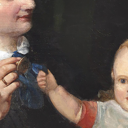 Ritratto Della Moglie Dell'Artista Con Il Figlio Poul In Grembo Wilhelm Marstrand wmr52 quadro stampato su tela