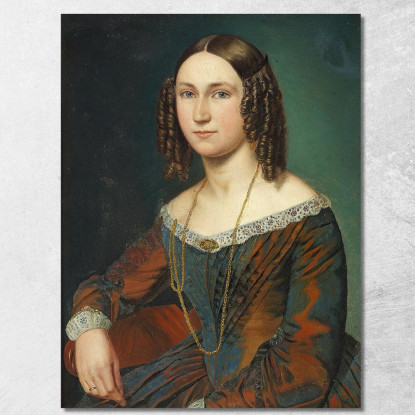 Ritratto Di Una Giovane Donna Con Riccioli A Spirale Wilhelm Marstrand wmr53 quadro stampato su tela