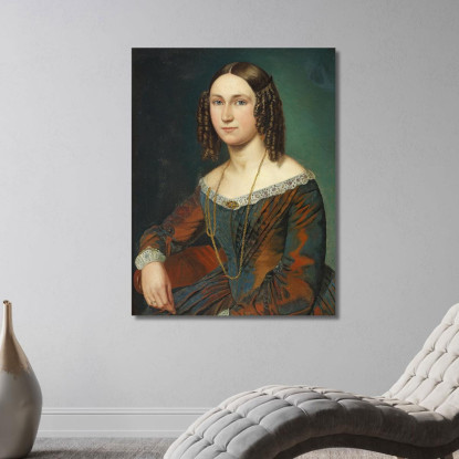 Ritratto Di Una Giovane Donna Con Riccioli A Spirale Wilhelm Marstrand wmr53 quadro stampato su tela