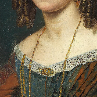 Ritratto Di Una Giovane Donna Con Riccioli A Spirale Wilhelm Marstrand wmr53 quadro stampato su tela