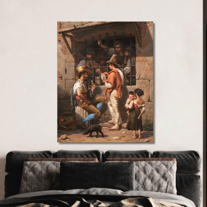 Scena Di Prigione A Roma Wilhelm Marstrand wmr54 quadro stampato su tela