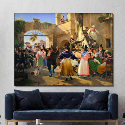 Romani Riuniti Per Festeggiare In Un'Osteria Wilhelm Marstrand wmr56 quadro stampato su tela