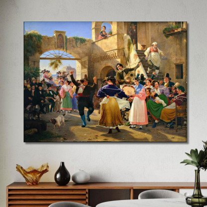 Romani Riuniti Per Festeggiare In Un'Osteria Wilhelm Marstrand wmr56 quadro stampato su tela