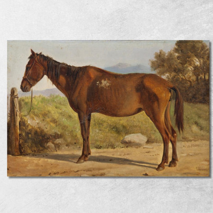 Rosinante. Studio Di Un Vecchio Cavallo In Piedi Wilhelm Marstrand wmr57 quadro stampato su tela