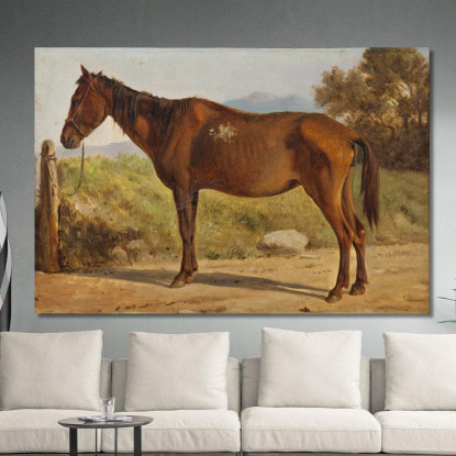 Rosinante. Studio Di Un Vecchio Cavallo In Piedi Wilhelm Marstrand wmr57 quadro stampato su tela