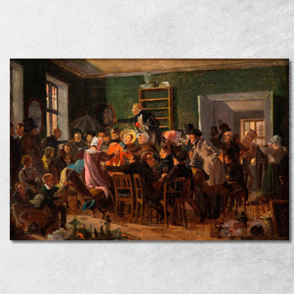 Scena Da Un'Asta Wilhelm Marstrand wmr58 quadro stampato su tela