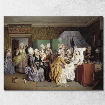 Scena Da "La Stanza Del Parto" Di Ludvig Holberg Wilhelm Marstrand wmr59 quadro stampato su tela