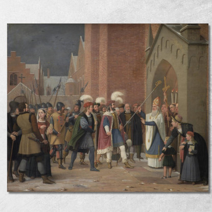 Svend Estridsen E Il Vescovo Vilhelm Wilhelm Marstrand wmr63 quadro stampato su tela