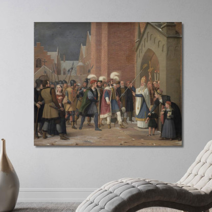 Svend Estridsen E Il Vescovo Vilhelm Wilhelm Marstrand wmr63 quadro stampato su tela