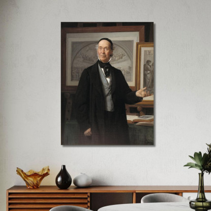 Lo Storico Dell'Arte Niels Lauritz Høyen Wilhelm Marstrand wmr65 quadro stampato su tela