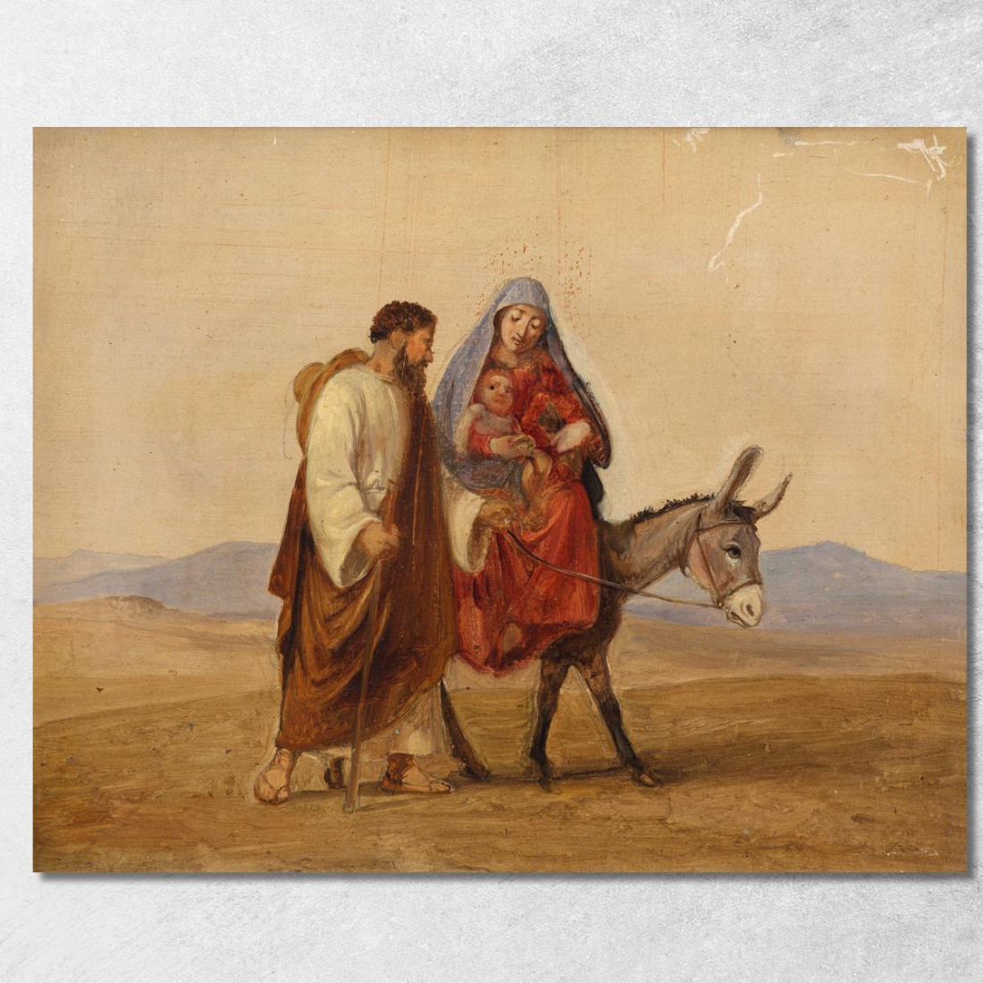 La Sacra Famiglia In Fuga. Schizzo Wilhelm Marstrand wmr67 quadro stampato su tela