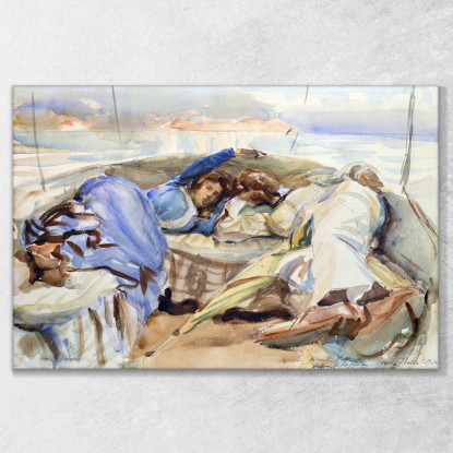 Due Figure In Una Barca Isola Bella Italia John Singer Sargent jss343 quadro stampato su tela