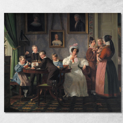 La Famiglia Waagepetersen Wilhelm Marstrand wmr69 quadro stampato su tela