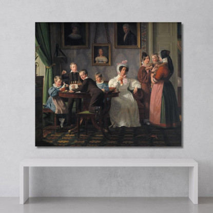 La Famiglia Waagepetersen Wilhelm Marstrand wmr69 quadro stampato su tela