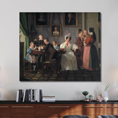 La Famiglia Waagepetersen Wilhelm Marstrand wmr69 quadro stampato su tela