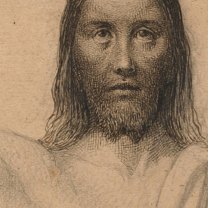 Cristo Benedicente. Mezzobusto Frontale Wilhelm Marstrand wmr70 quadro stampato su tela