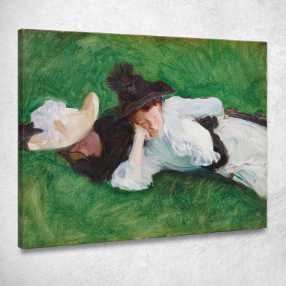 Due Ragazze Su Un Prato John Singer Sargent jss344 quadro stampato su tela