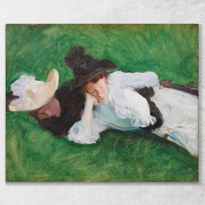 Due Ragazze Su Un Prato John Singer Sargent jss344 quadro stampato su tela