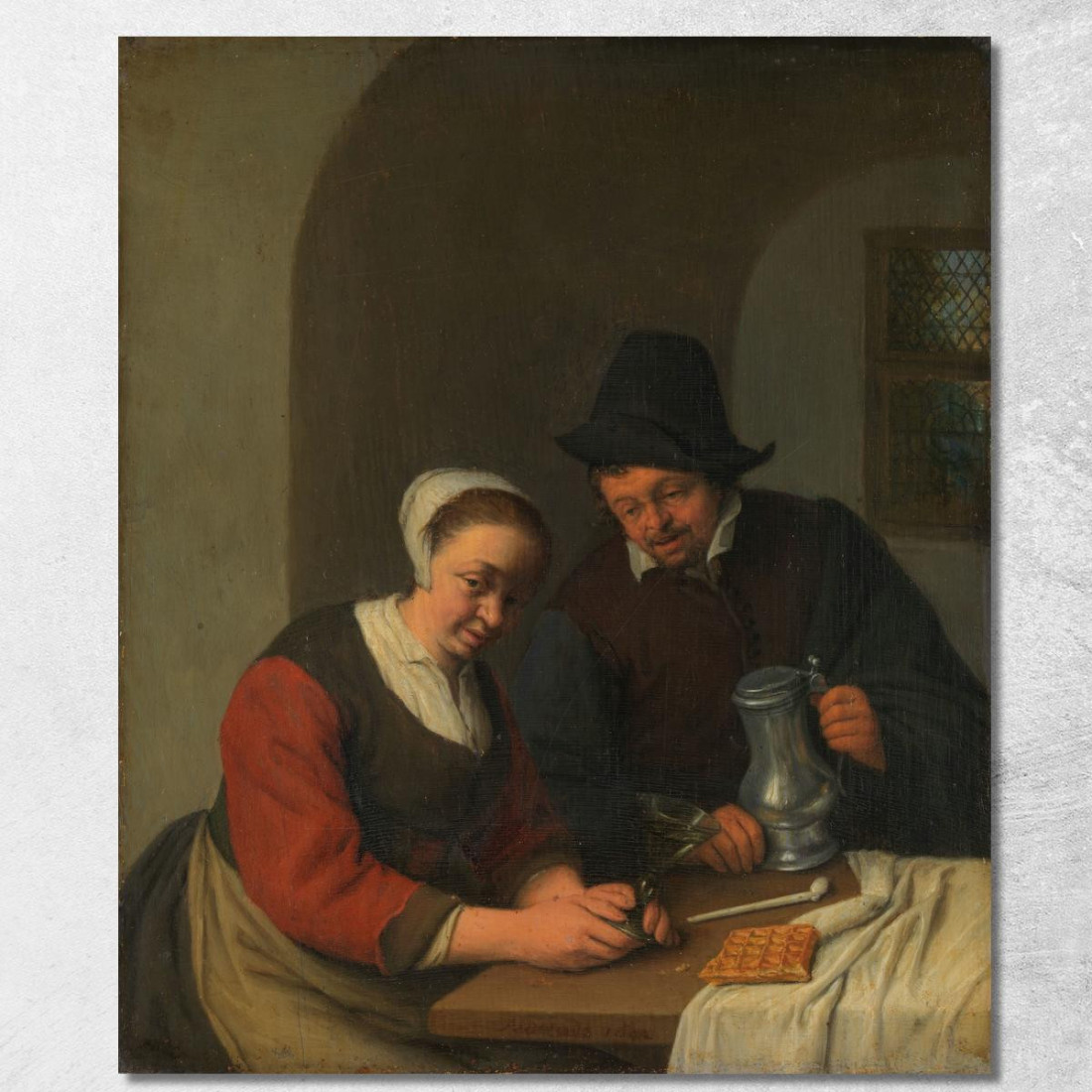 Una Conversazione Confidenziale Adriaen van Ostade avo3 quadro stampato su tela