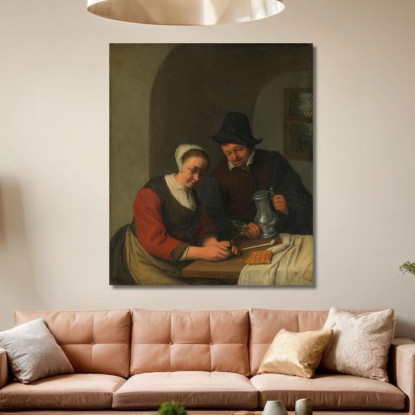 Una Conversazione Confidenziale Adriaen van Ostade avo3 quadro stampato su tela