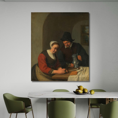 Una Conversazione Confidenziale Adriaen van Ostade avo3 quadro stampato su tela