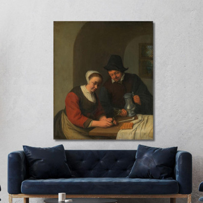 Una Conversazione Confidenziale Adriaen van Ostade avo3 quadro stampato su tela