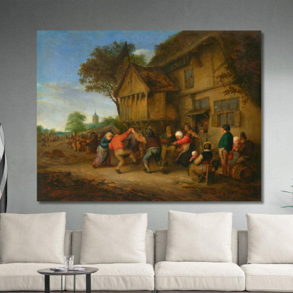 Una Sagra Adriaen van Ostade avo4 quadro stampato su tela