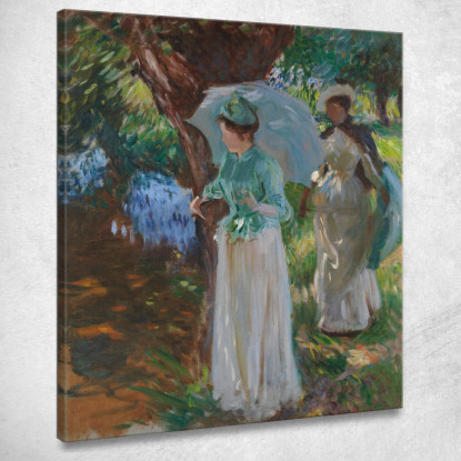 Due Ragazze Con Ombrelloni John Singer Sargent jss345 quadro stampato su tela