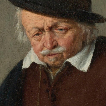 Un Uomo Che Tiene Un Boccale E Un Bicchiere Adriaen van Ostade avo6 quadro stampato su tela